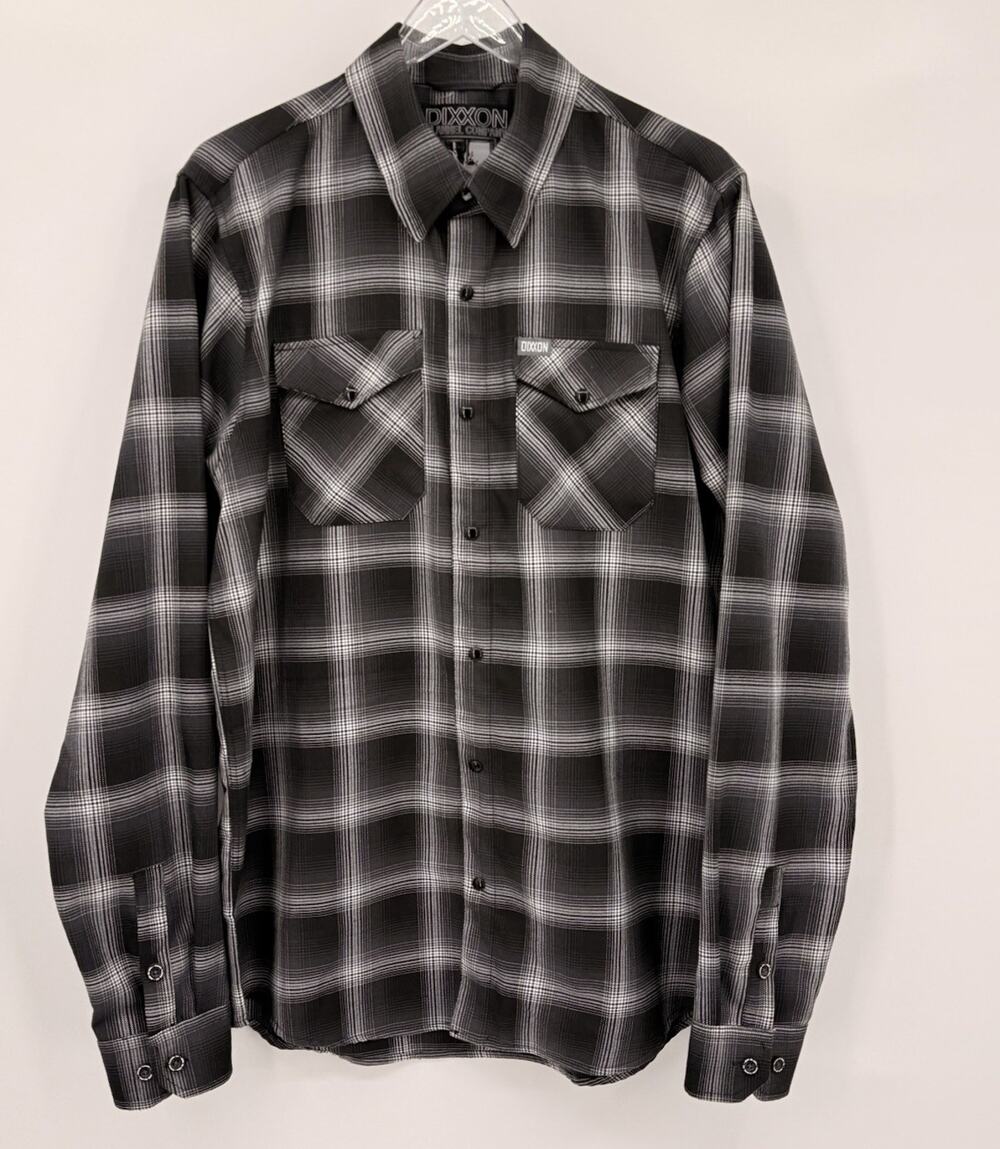 Dixxon Flannel Company The Static Plaid Flannel Button Down Shirt Men Large TALL